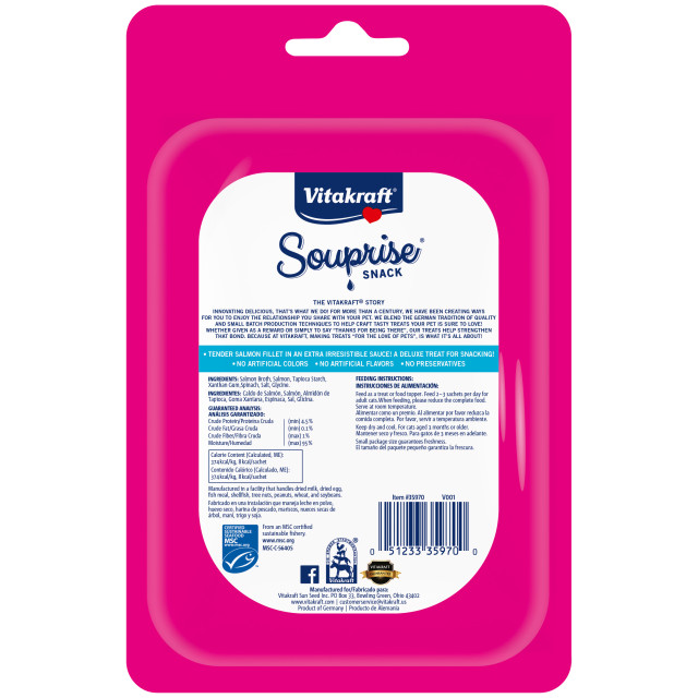 Back-Image showing Souprise® Snack Salmon, 4 Pack