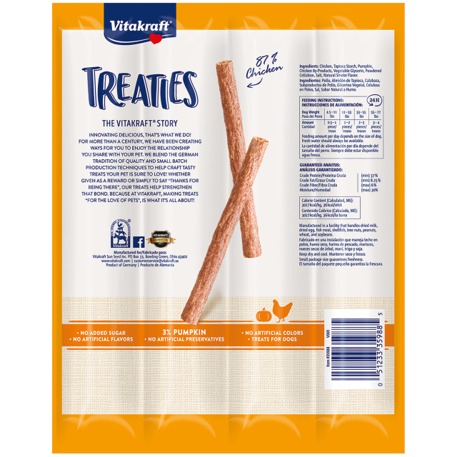 Back-Image showing Treaties Smoked Chicken Recipe with Pumpkin, 4 Pack