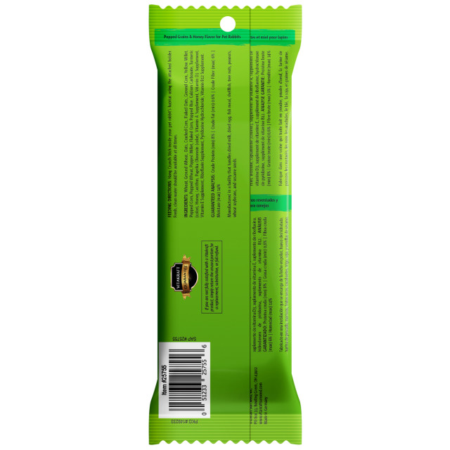 Back-Image showing Crunch Sticks Popped Grains & Honey Flavor