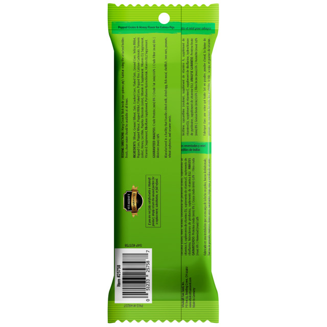 Back-Image showing Crunch Sticks Popped Grains & Honey Flavor