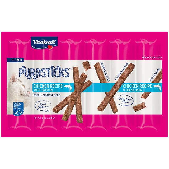 Product-Image showing PurrSticks™, Chicken Recipe with Salmon, 6 Pack