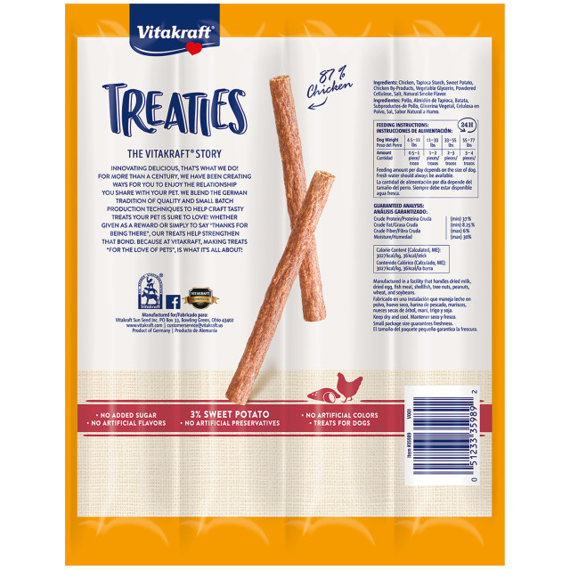 Back-Image showing Treaties Smoked Chicken Recipe with Sweet Potatoes, 4 Pack