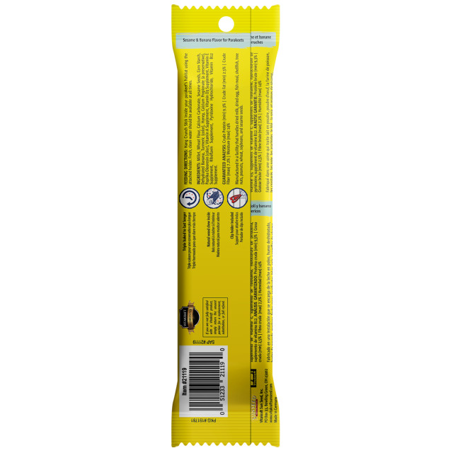 Back-Image showing Crunch Sticks Sesame & Banana Flavor