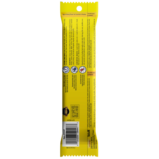 Back-Image showing Crunch Sticks Egg & Honey Flavor