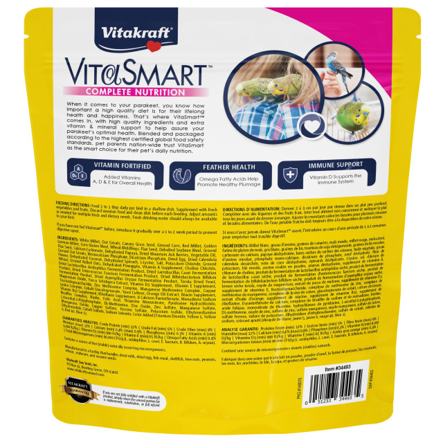 Back-Image showing VitaSmart Parakeet