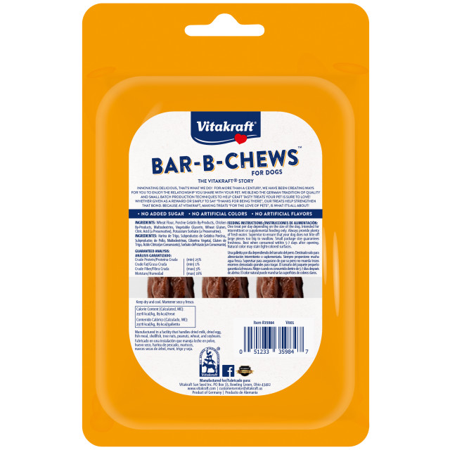 Back-Image showing Bar-B-Chews™ Sticks, 3 Pack